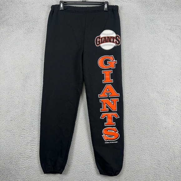 VINTAGE San Francisco Giants Womens Sweatpants Medium Black USA Made Velva Sheer - Picture 1 of 10